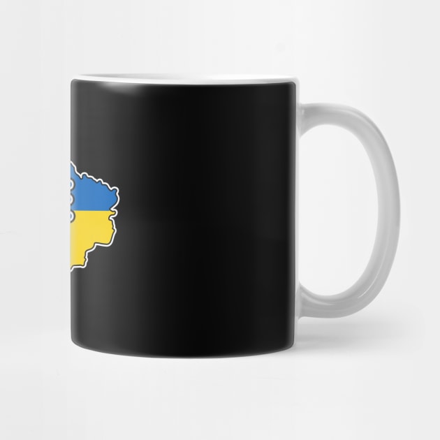 Ukraine Flag and Map Slava Ukraini by Scar